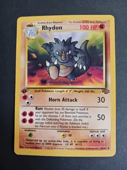 Pokemon Rhydon 45/64 + Rhyhorn 61/64 1st Edition Jungle 1999 NM/M Never Played - Image 1
