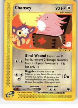 Chansey 72/165 Uncommon Expedition Base Set Pokemon Moderately Played - Image 1