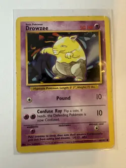 Drowzee 49/102 Shadowless Base Set Common 1999 English Pokemon TCG WoTC MP - Image 1