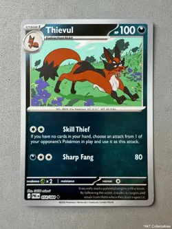 Pokemon TCG * Thievul 054/084 Uncommon Reverse Holo * ME Pitch Black NM - Image 1