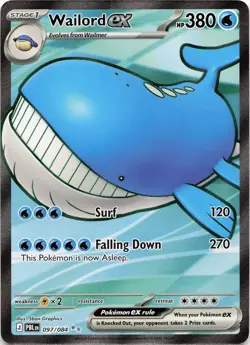 Pokemon TCG Wailord ex #097/084 Full Art ME05: Pitch Black NM - Image 1