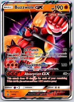 POKEMON SM BLACK STAR PROMOS BUZZWOLE GX SM69 PROMO HOLO NM - Image 1