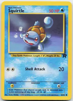 Squirtle 68/82 Common Team Rocket Unlimited Near Mint - Image 1