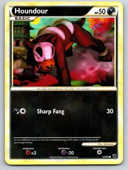 Houndour 53/90 Common HGSS Undaunted Pokemon Lightly Played - Image 1