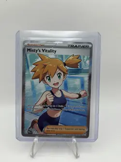 Pokemon Misty's Vitality 111/084 Ultra Rare Full Art Holo Trainer pitch black - Image 1