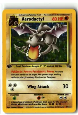1999 Aerodactyl ⭐ 1/62 1st Edition WOTC Vintage Holo Rare Fossil Pokemon NM/LP - Image 1