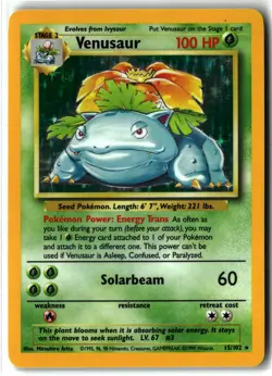 1999 Venusaur ⭐ 15/102 Holo Rare Base Set Vintage WOTC Unlimited Pokemon LP - Image 1