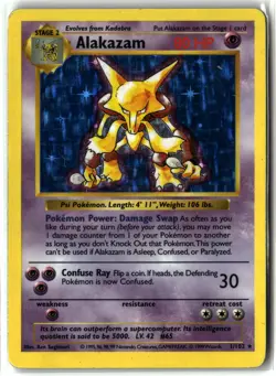 1999 Alakazam ⭐ 1/102 Holo Shadowless Rare Base Set Vintage WOTC Pokemon - Image 1