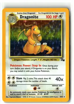 1999 Dragonite ⭐ 4/62 Unlimited Holo Rare Fossil WOTC Vintage Pokemon NM/LP - Image 1