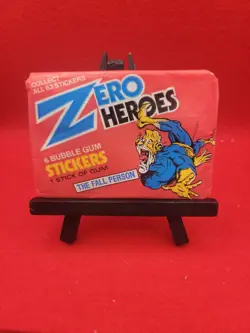Donruss Zero Heroes The Fall Person 6 Sticker Card Pack Bubble Gum Trading - Image 1