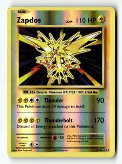 Pokemon Card Zapdos Reverse Holo LP XY - Evolutions 42/108 - Image 1