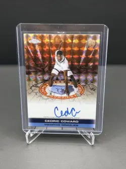 Cedric Coward 2025-26 Topps Chrome Auto Orange Geometric /25 Grizzlies Rookie RC - Image 1