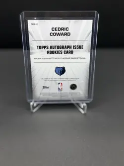 Cedric Coward 2025-26 Topps Chrome Auto Orange Geometric /25 Grizzlies Rookie RC - Image 2