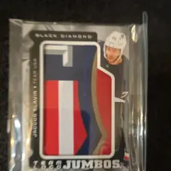 Upper Deck Black Diamond Team Logo Jumbos Jaccob Slavin Team USA Patch Card - Image 5