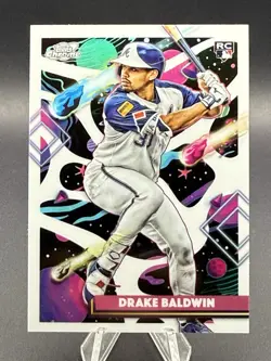 Drake Baldwin RC 2025 Topps Chrome Cosmic White Hole Refractor SP Atlanta Braves - Image 3