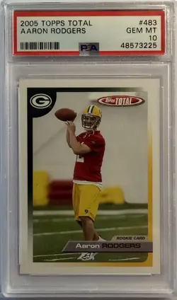AARON RODGERS 2005 Topps Total #483 PSA 10 ROOKIE CARD RC Packers - Image 1