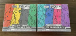 2021 Evolving Skies Pokemon Center ETB Set of 2 Sealed (One damaged) - Image 1