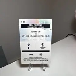 Topps Finest UEFA Club Competitions 2025-26 Dejan Kulusevski BA-DJ Auto - Image 2
