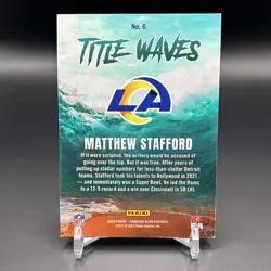 Matthew Stafford 2025 Donruss Elite Title Waves #6 Los Angeles Rams /799 - Image 3