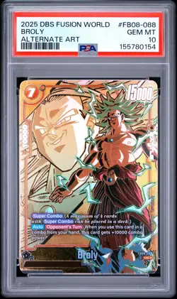 2025 DRAGON BALL SUPER CARD GAME FUSION WORLD SAIYAN'S PRIDE BROLY PSA 10 - Image 1