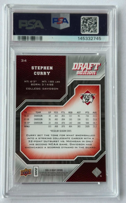 PSA 10 2009 UD Draft Edition - STEPHEN CURRY no.34 Rookie Card Warriors - Image 2