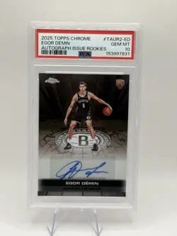 2025-26 Topps Chrome - Egor Demin Rookie Auto - PSA Gem Mint 10 - Image 1