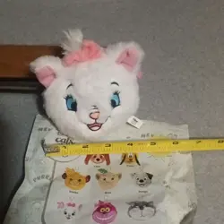 Disney Marie Cats & Dogs Plush Keychain White Cat with Pink Bow - Image 1