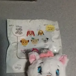 Disney Marie Cats & Dogs Plush Keychain White Cat with Pink Bow - Image 2