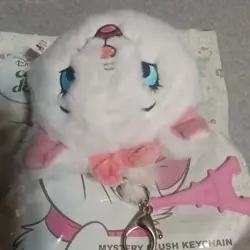 Disney Marie Cats & Dogs Plush Keychain White Cat with Pink Bow - Image 4
