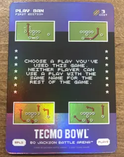 Bo Jackson battle arena Tecmo Bowl Bonus Plays Foil BPL2 First Edition Play Ban - Image 1