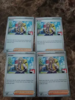 4x Arven 166/198 - Scarlet & Violet Base Pokemon TCG - Playset Play Stamp - Image 1