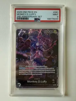 2025 One Piece Monkey D Luffy Leader 2nd Anniversary Set OP09-061 PSA 9 - Image 1
