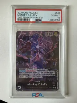 2025 One Piece TCG Monkey D Luffy Leader 2nd Anniversary Set OP09-061 PSA 10 - Image 1