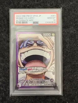 Monkey D. Luffy L Leader Parallel PSA10 ONEPIECE Card OP09-061 New Japan - Image 1
