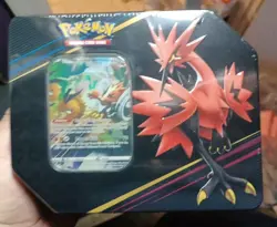 Pokemon TCG: Crown Zenith Galarian Zapdos Tin. 5 CZ Booster Packs. Full Art.New - Image 2