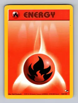 Fire Energy 128/132 Gym Heroes Pokemon Unlimited Moderately Played - Image 1