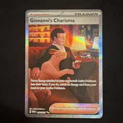 Pokemon TCG 151 Full Art Trainer Giovanni's Charisma 204/165 NM Condition - Image 1