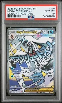 POKEMON - ASCENDED HEROES MEGA ATTACK RARE - MEGA FROSLASS EX 265/217 - PSA 10 - Image 1
