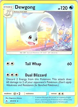 Dewgong 45/214 Unbroken Bonds Pokemon NM - Image 1