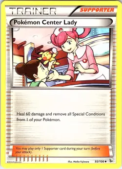 Pokemon Center Lady 93/106 Flashfire Pokemon NM - Image 1