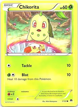 Chikorita 1/122 BREAKpoint Pokemon NM - Image 1