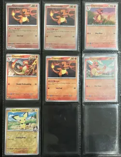 Lot of 34 TCG Pokemon Pikachu Common Non Holo Charmander Reverse Holo - Image 4