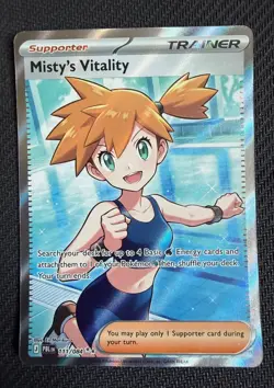 Misty's Vitality 111/084 Ultra Rare Pitch Black Pokemon Holo Near Mint Full Art - Image 1