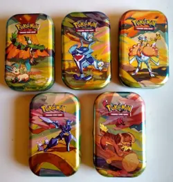Pokemon Paldea Friends Mini Collector Tins Set With Stickers! (EMPTY, NO CARDS) - Image 1