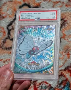 Butterfree #12 - 2000 Topps Chrome Pokemon TV Card - PSA 9 Mint - Image 1