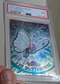 Butterfree #12 - 2000 Topps Chrome Pokemon TV Card - PSA 9 Mint - Image 3