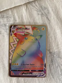 Pikachu VMAX 188/185 Rainbow Rare Vivid Voltage Pokemon Holo - Image 1
