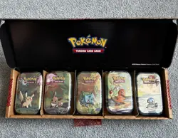 Pokemon TCG Kanto Friends Mini Tin 5-Pack | Amazon Exclusive - Outer Seal Open - Image 1