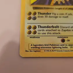 Wizards Pokemon TCG Zapdos 16/102 Base Set Holo Rare Unlimited 90 HP EN 1999 - Image 5