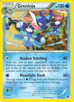 Greninja 40/122 Rare BREAKpoint Pokemon Lightly Played - Image 1